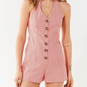 Urban Outfitter Halter Red Gingham Romper
